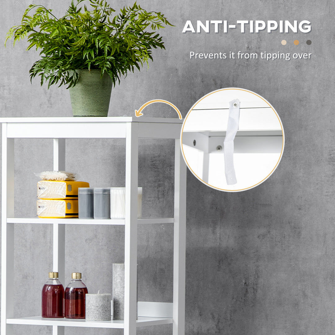 Kleankin Slimline Bathroom Storage Cabinet, Free Standing Tallboy Unit for Bathroom, Living Room, Kitchen,Multi-Purpose Storage Unit