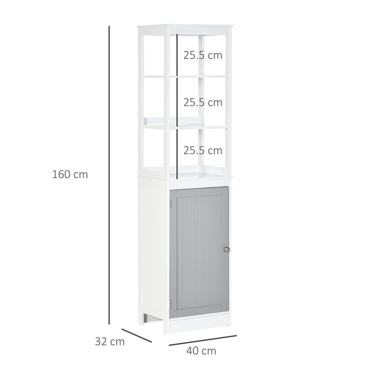 Kleankin Slimline Bathroom Storage Cabinet, Free Standing Tallboy Unit for Bathroom, Living Room, Kitchen,Multi-Purpose Storage Unit