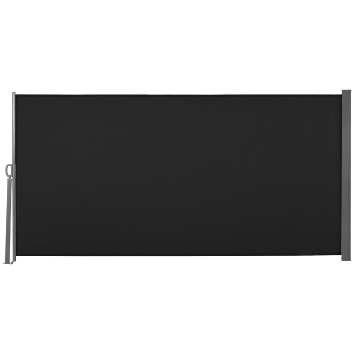 Retractable Side Awning Screen Fence Patio Garden Wall Balcony Screening Panel Outdoor Blind Privacy Divider (3x1.6M, Black)