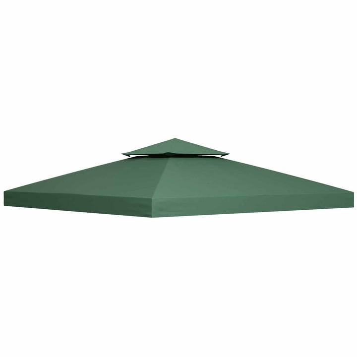 3 x 3 m Gazebo Top Cover Double Tier Canopy Replacement Pavilion Roof Dark Green