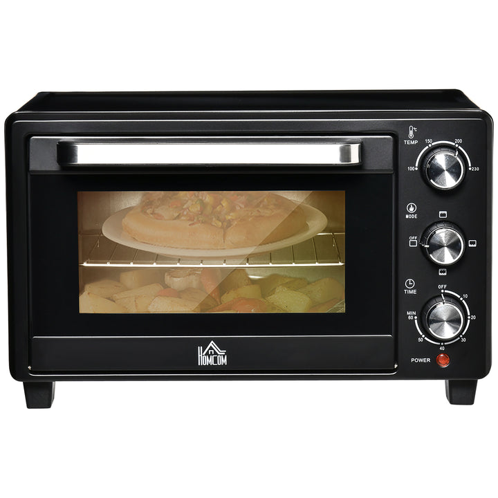 Mini Oven, 21L Countertop Electric Grill, Toaster Oven with Adjustable Temperature, Timer, Baking Tray and Wire Rack, 1400W