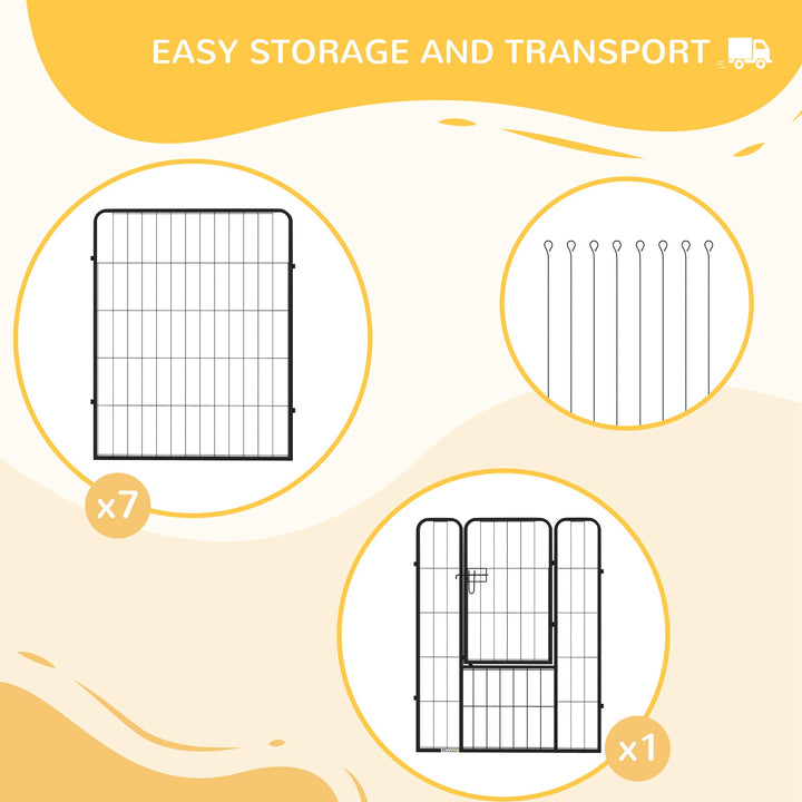 PawHut Heavy Duty 8 Panel Dog Pet Playpen for Puppy Rabbit Enclosure Foldable Indoor Outdoor 80 x 100 cm
