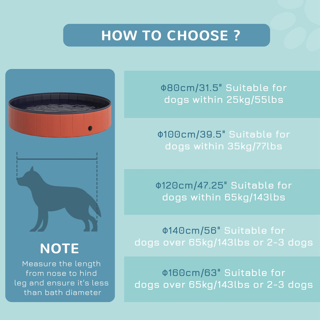 140 x 30H cm Pet Swimming Pool-Red