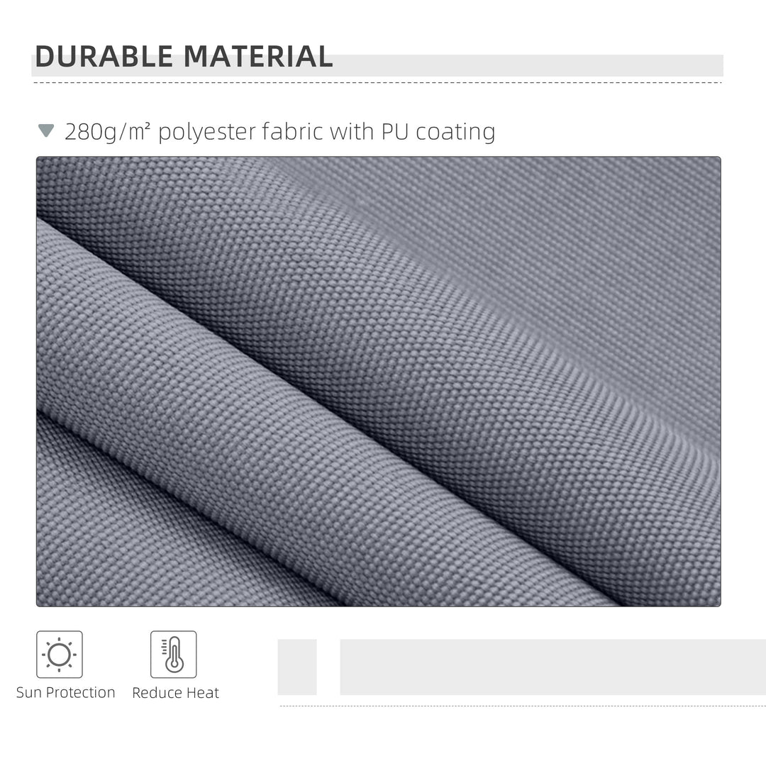 Garden Patio Manual Awning Canopy Sun Shade Shelter Retractable 4m x 3m-Grey