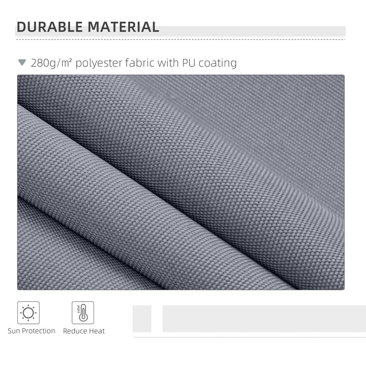 Garden Patio Manual Awning Canopy Sun Shade Shelter Retractable 4m x 3m-Grey
