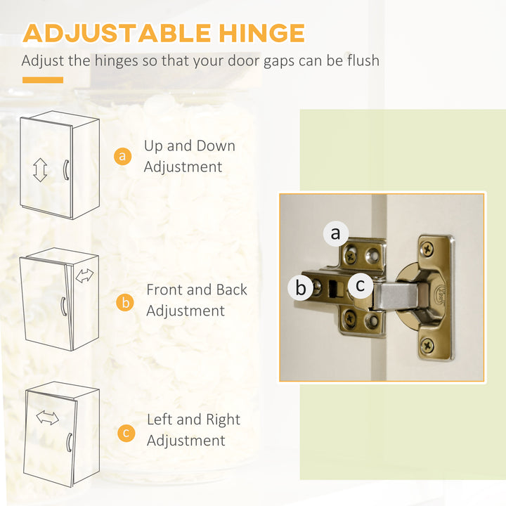 Freestanding Kitchen Cupboard, Modern Kitchen Storage Cabinet - White