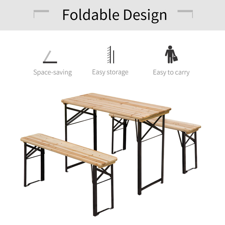 Picnic Wooden Table and Bench Set