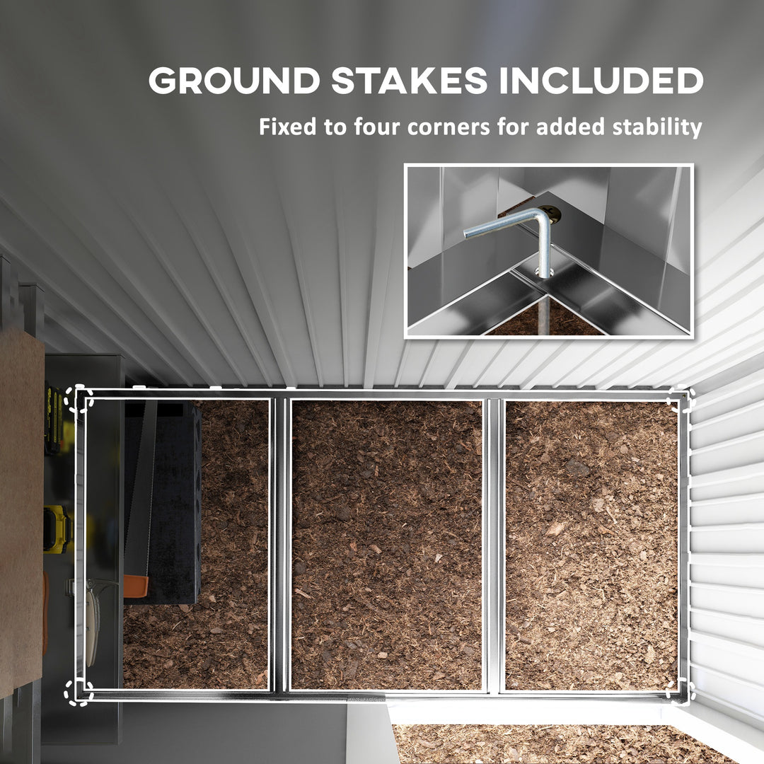 Metal Garden Shed for Tool Motor Bike, w/ Adjustable Shelf Dark Grey