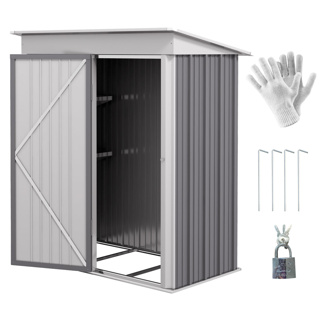 Metal Garden Shed for Tool Motor Bike, with Adjustable Shelf-Grey
