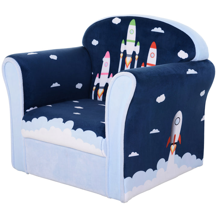 Children Chair Armchair Single Sofa,  50 x 39 x 44cm, for 18M+, Blue