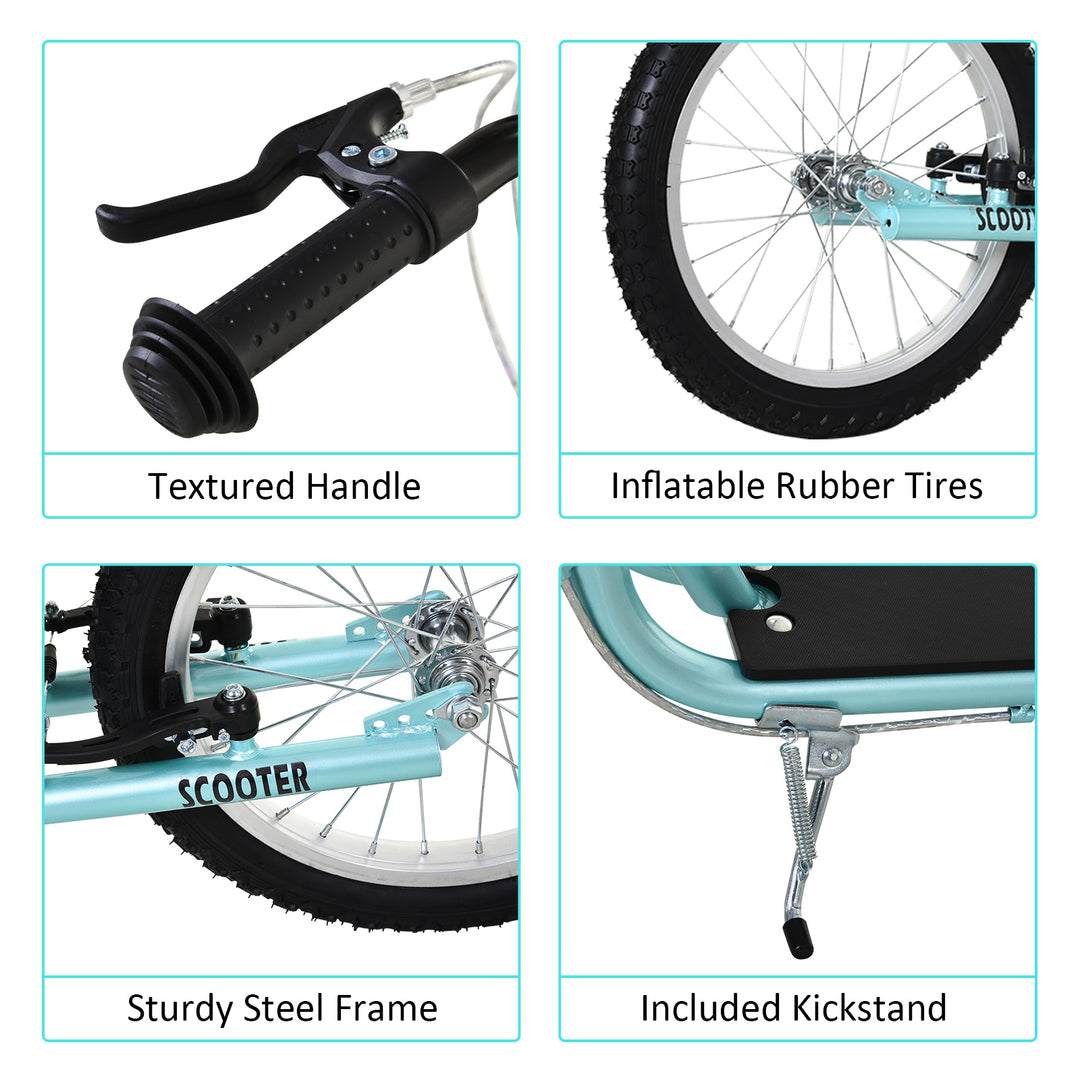Kids Steel Frame Adjustable Kick Scooter Blue