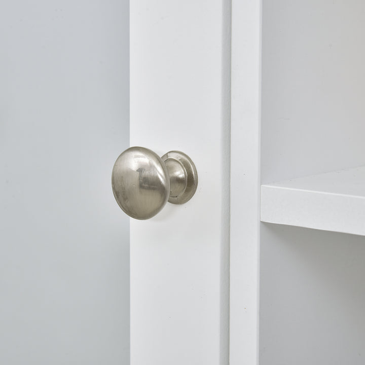 kleankin Bathroom Cabinet, Wall Mount Storage Organizer with Mirror, Adjustable Shelf for Bathroom, Kitchen, Bedroom, White