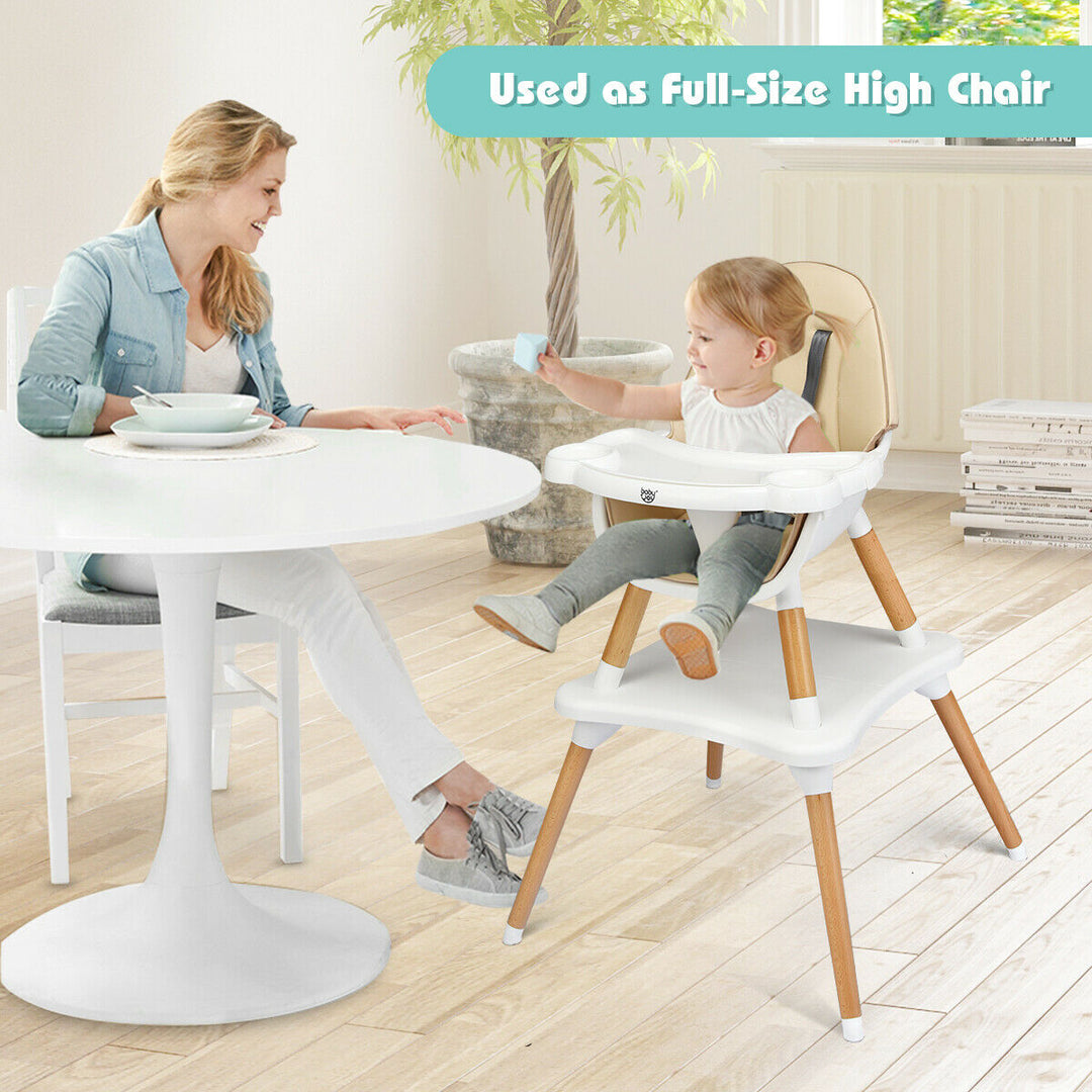 4 in 1 Baby High Chair Infant  Feeding Seat-Khaki