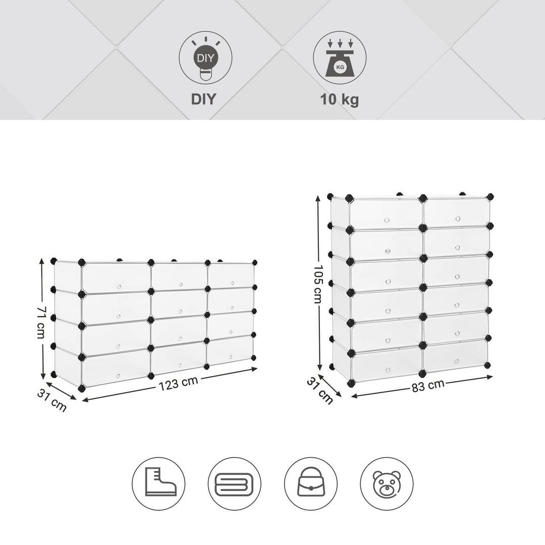 Cube Interlocking Storage Organising Unit
