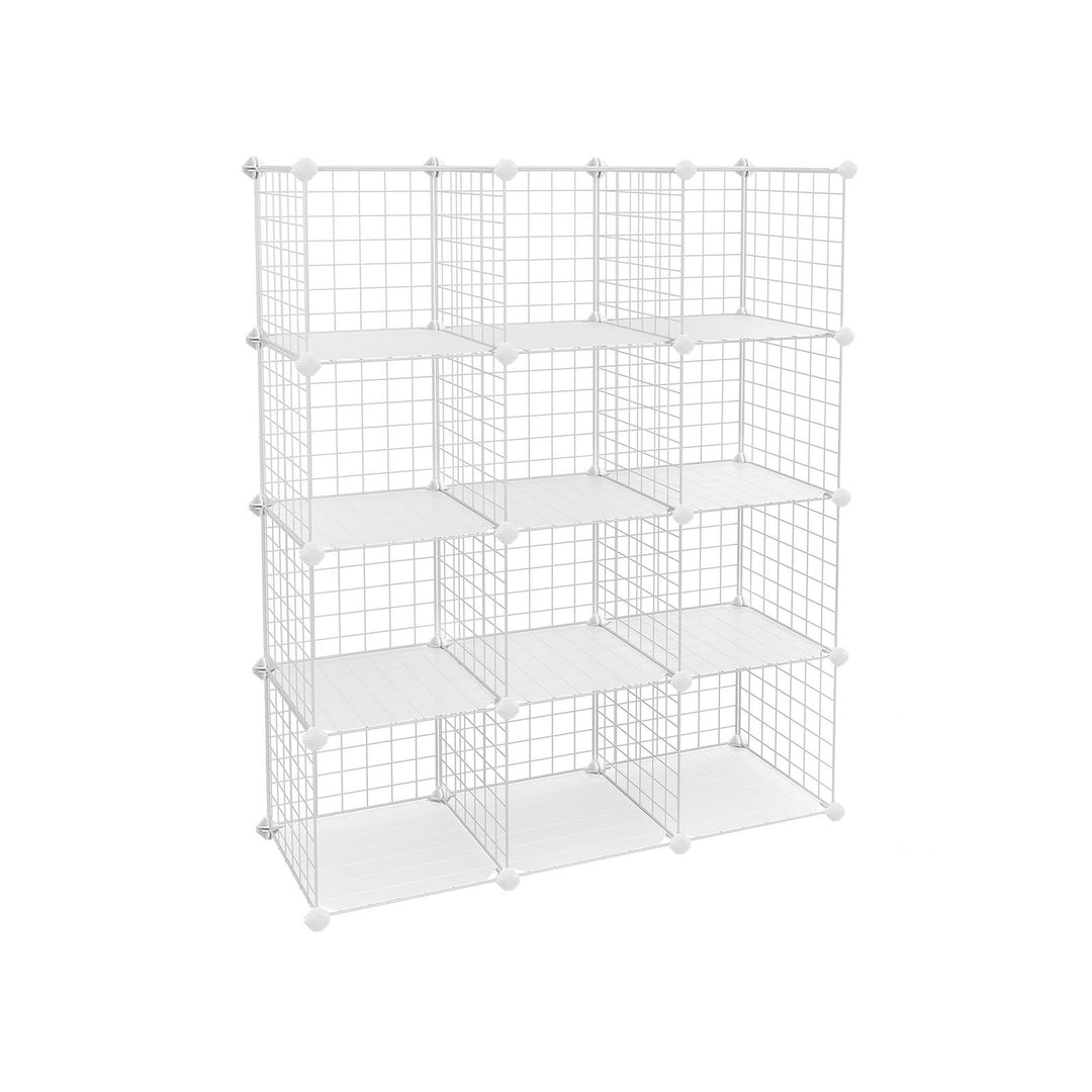 12 Cube Organiser Storage Rack- Black