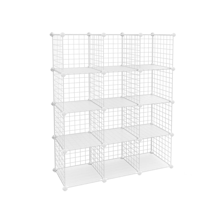 12 Cube Organiser Storage Rack- Black
