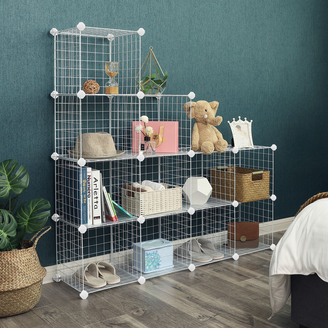 12 Cube Organiser Storage Rack- Black
