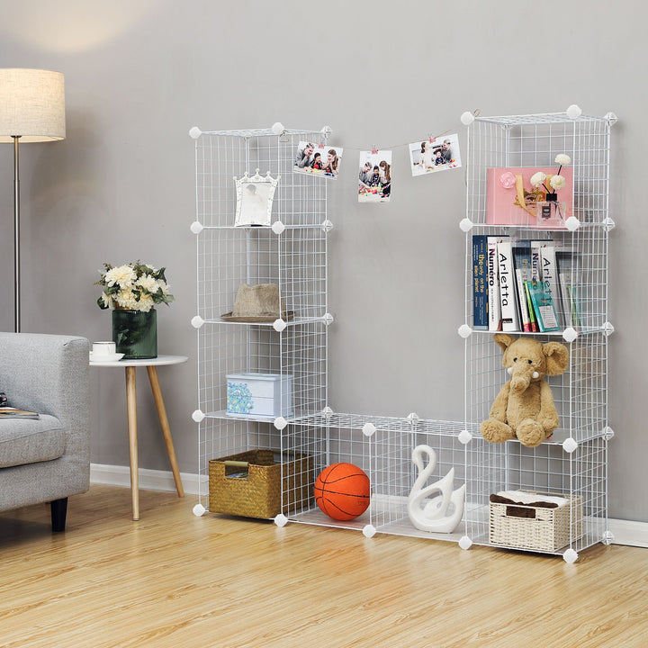 12 Cube Organiser Storage Rack- Black