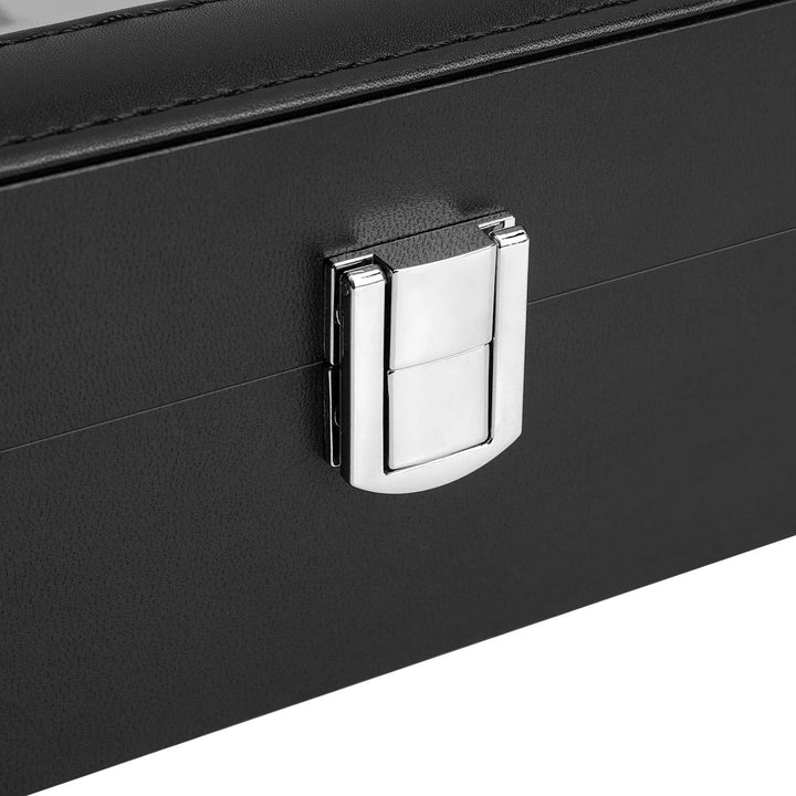 Black 12-Slot Watch Box