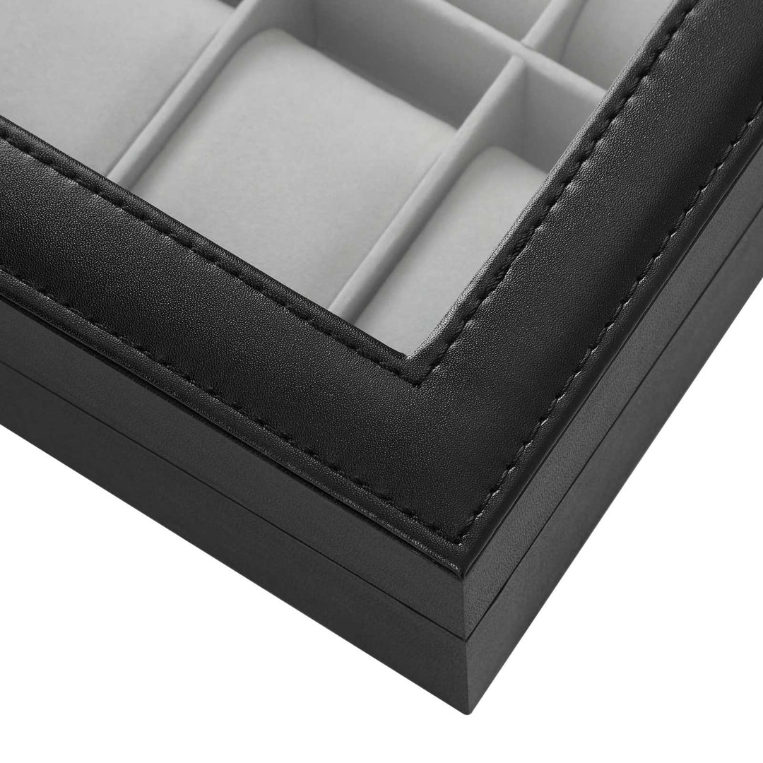 Black 12-Slot Watch Box