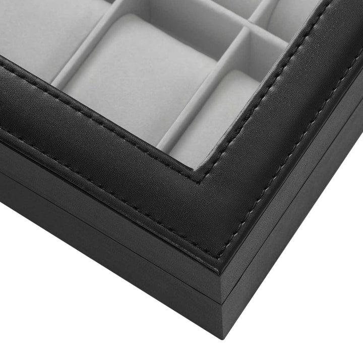 Black 12-Slot Watch Box