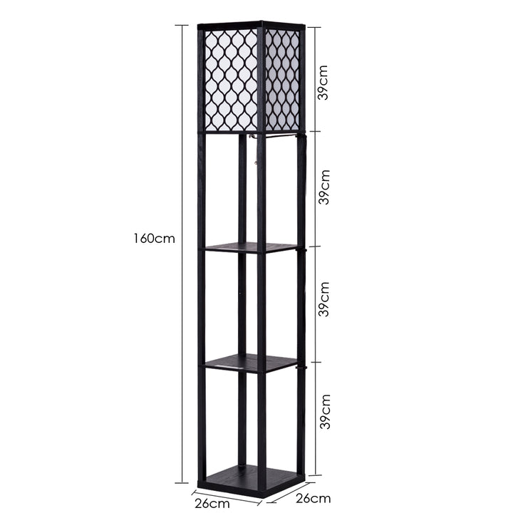 Floor Lamp with 3-Tier Shelf for Room Decoration