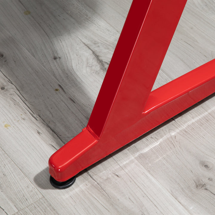 Gaming Desk, Ergonomic Home Office Desk, Gamer Workstation Racing Table, with Headphone Hook and Cup Holder, 122 x 66 x 86cm, Black and Red