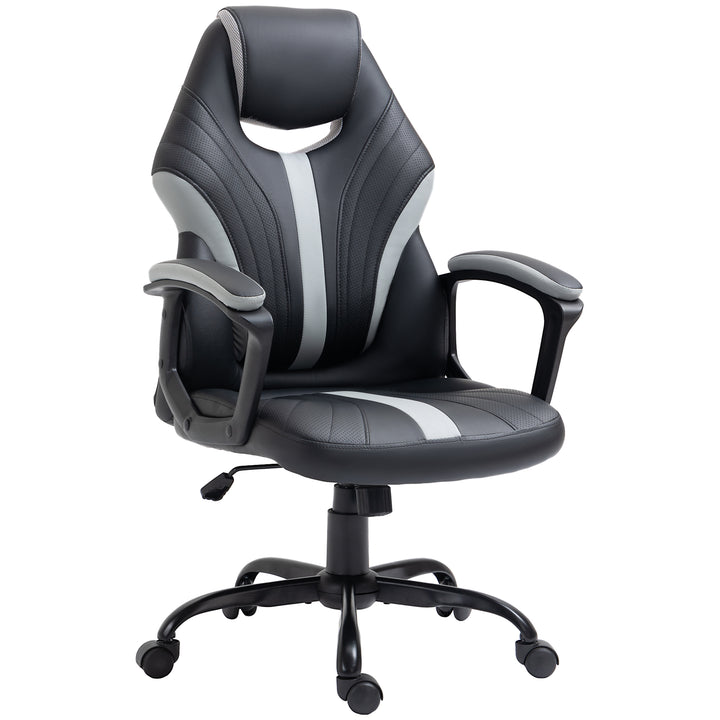 Vinsetto Racing Gaming Chair, Home Office Computer Desk Chair, Faux Leather, Black Grey