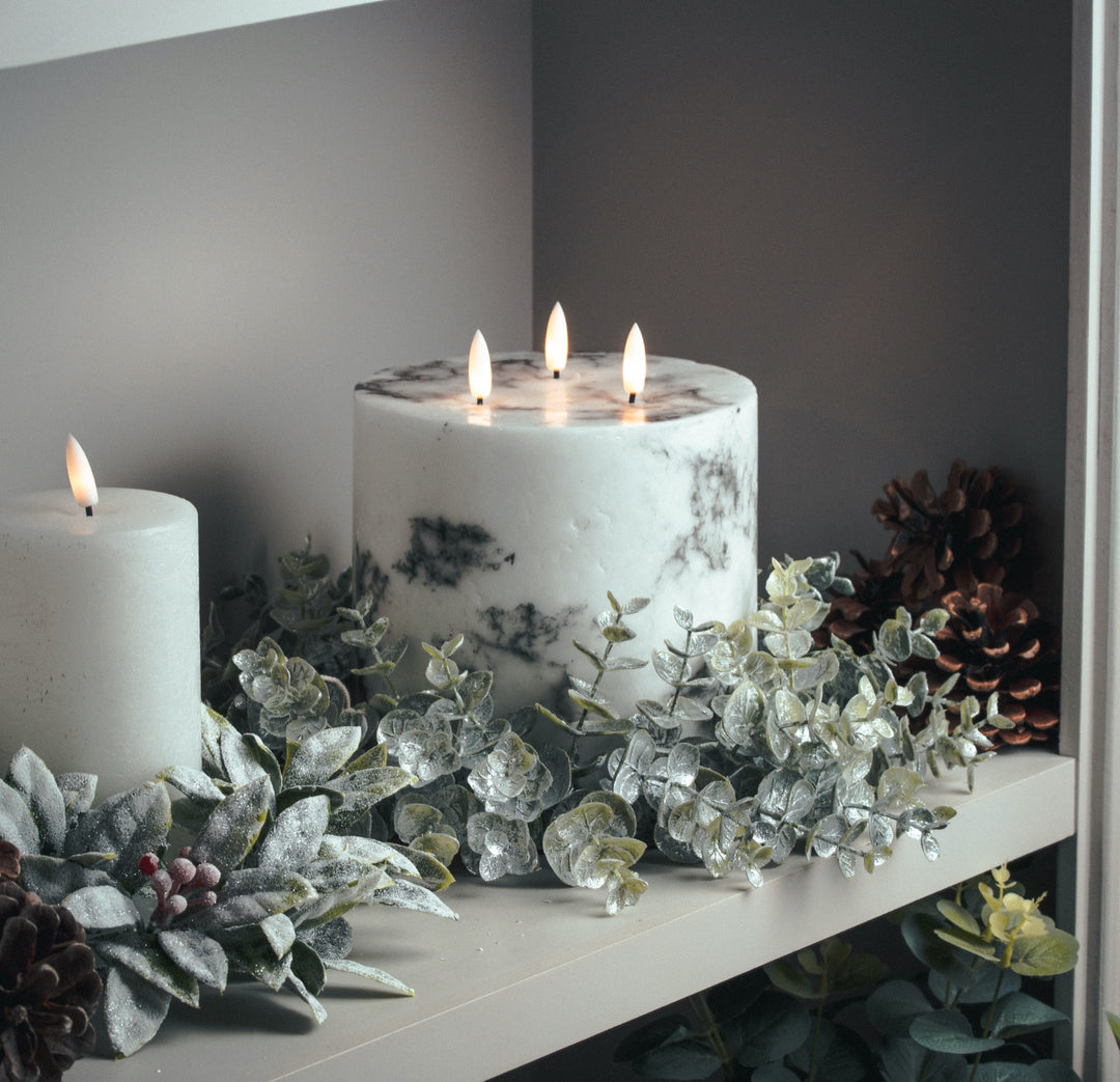 Natural Glow 6x6 Marble Effect LED Candle