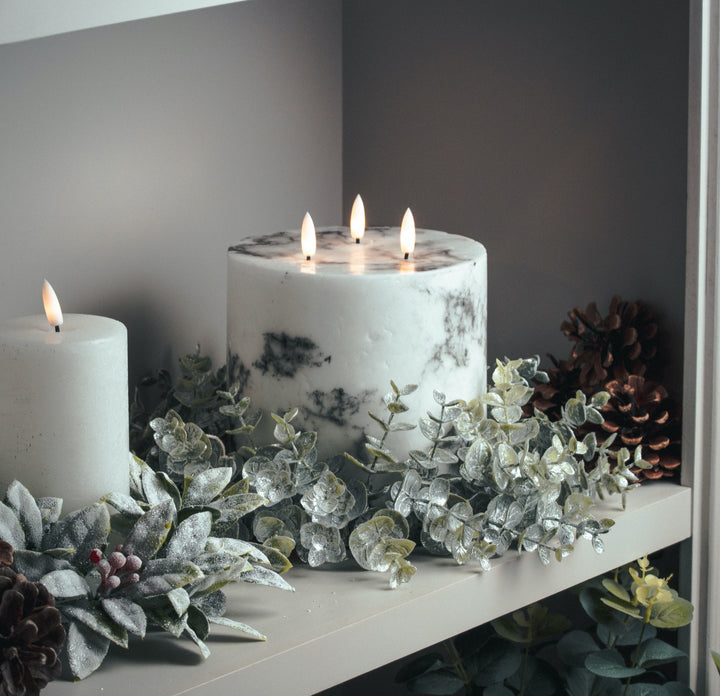 Natural Glow 6x6 Marble Effect LED Candle