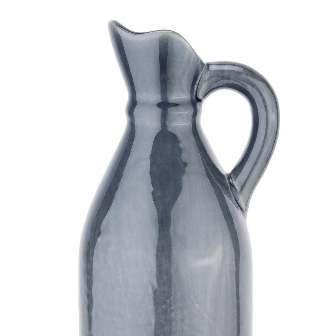 Decorative Tall Navy Stoneware Jug