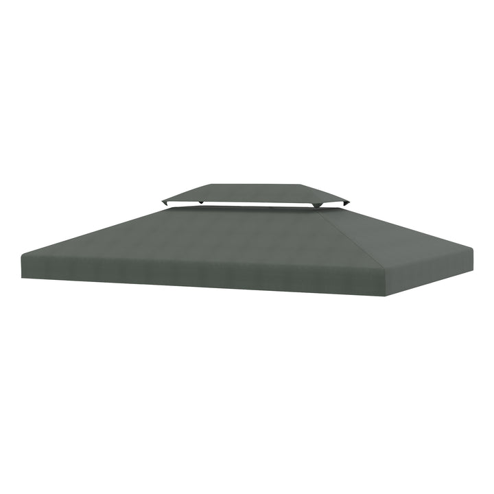 3x4m Gazebo Replacement Roof Canopy 2 Tier Top UV Cover Garden Patio Outdoor Sun Awning Shelters Deep Grey (TOP ONLY)