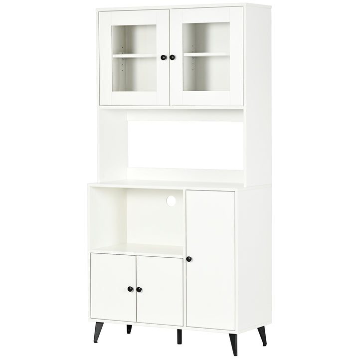 Freestanding Kitchen Cupboard, Modern Kitchen Storage Cabinet - White