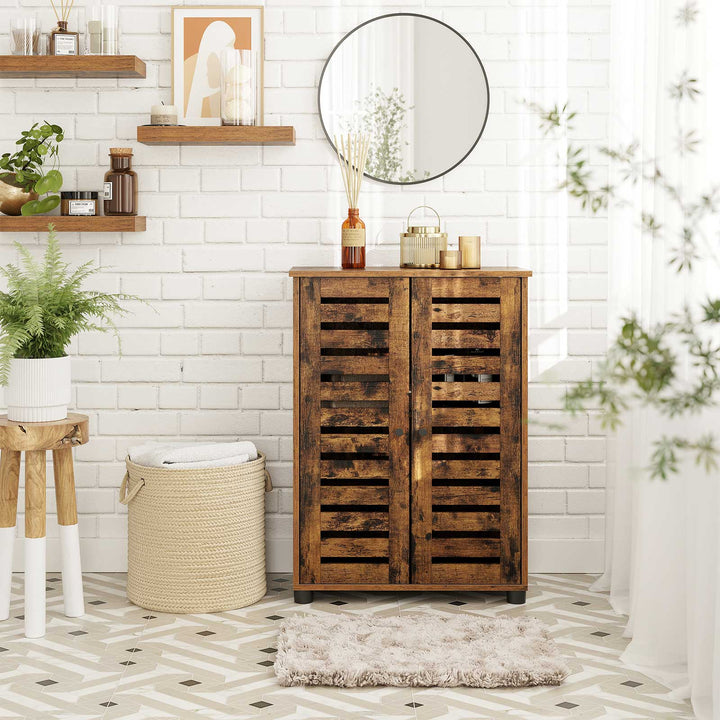 Bathroom Floor Cabinet Rustic Brown