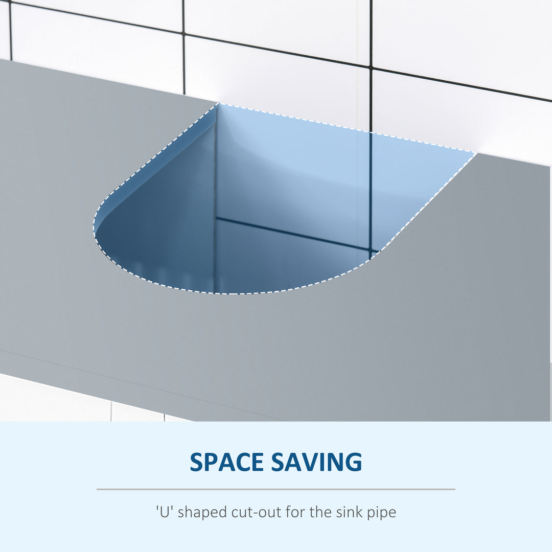 Pedestal Under Sink Cabinet with Double Doors, Modern Bathroom Vanity Unit, Storage Cupboard with Adjustable Shelves, White