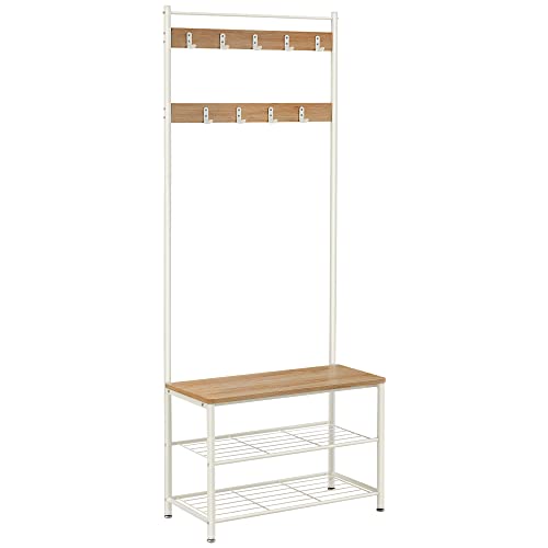 Coat Stand with Shoe Storage Bench and Rack