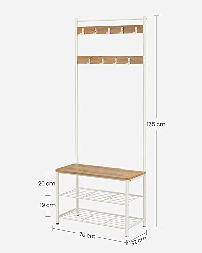 Coat Stand with Shoe Storage Bench and Rack