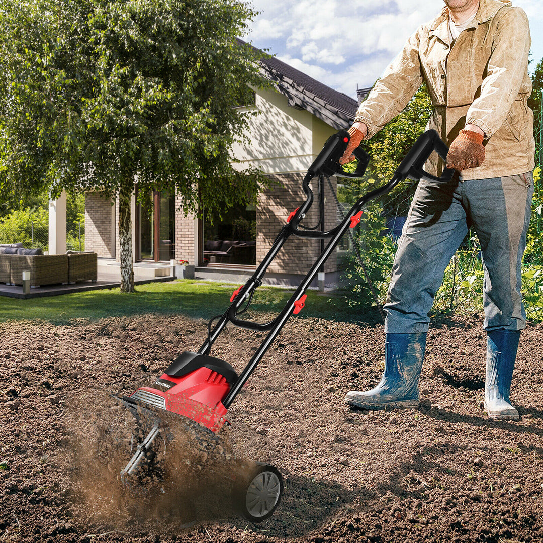 Electric Garden Tiller/Cultivator with 4 Blade Till