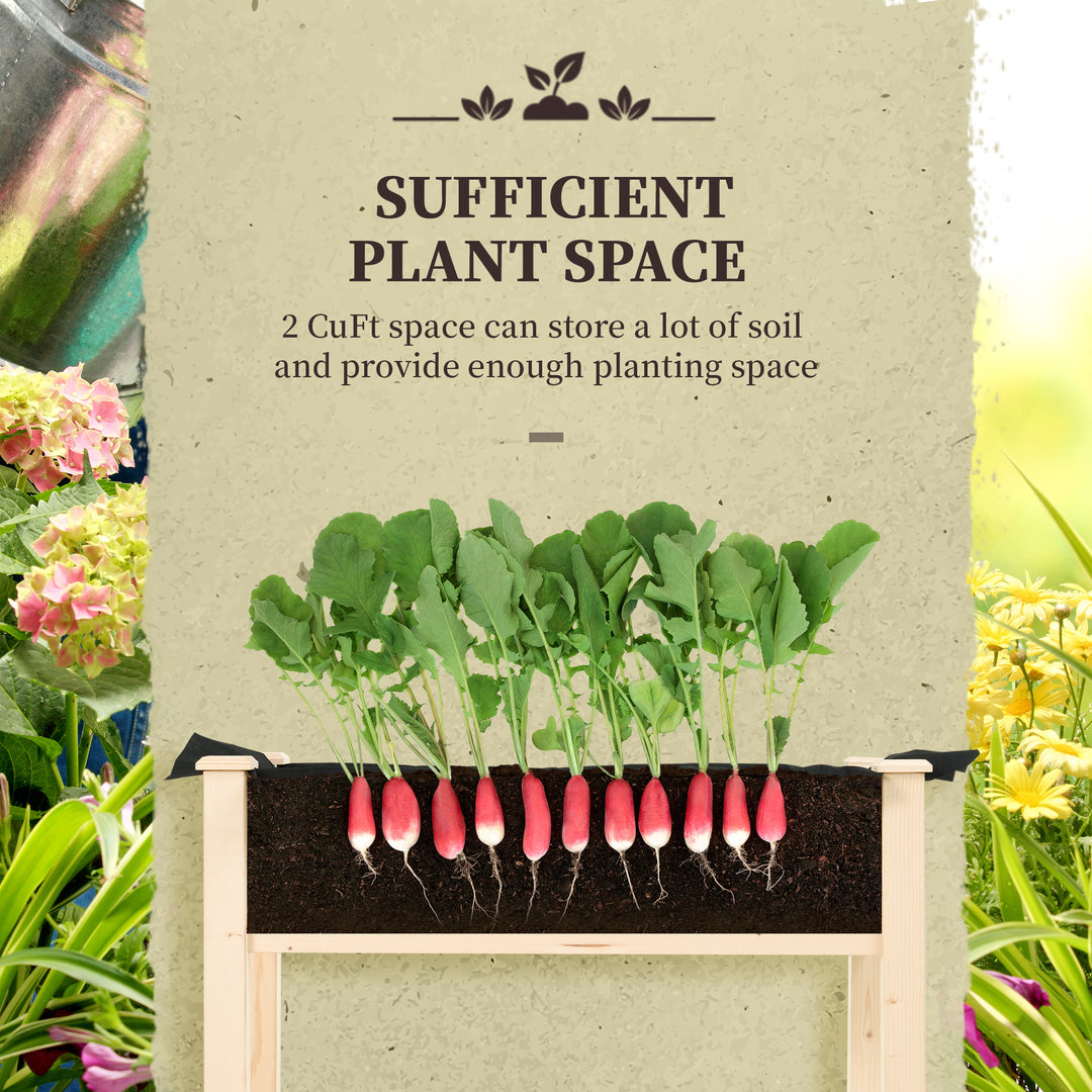 Outsunny Garden Wooden Planters, Rectangular Raised Bed, Fir Wood,Indoor/Outdoor, Planter Vegetable Herb Holder Display, Oak Tone,86L x 46W x 76Hcm