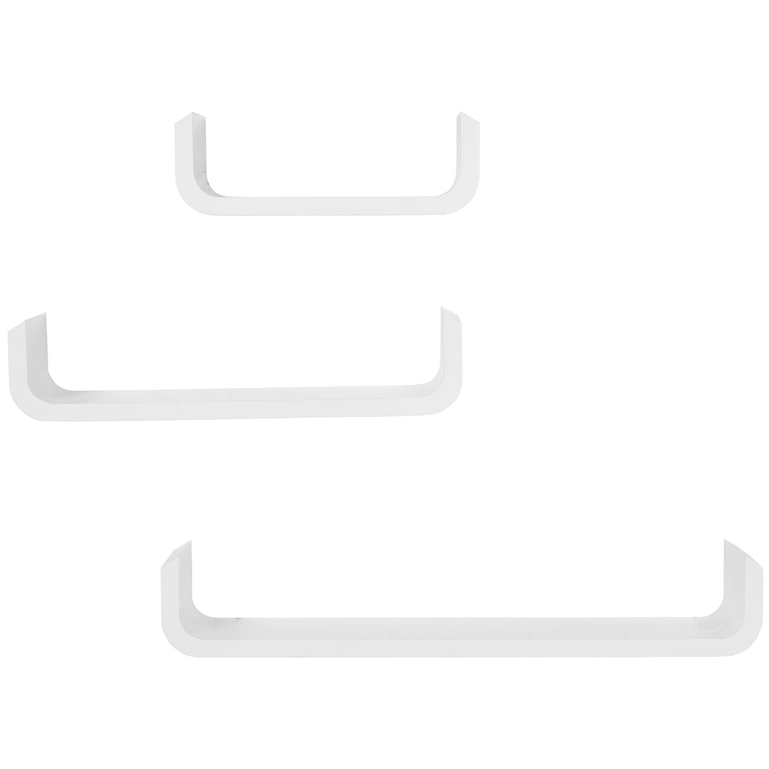3 pcs U Shaped Floating Wall Shelves Set-White