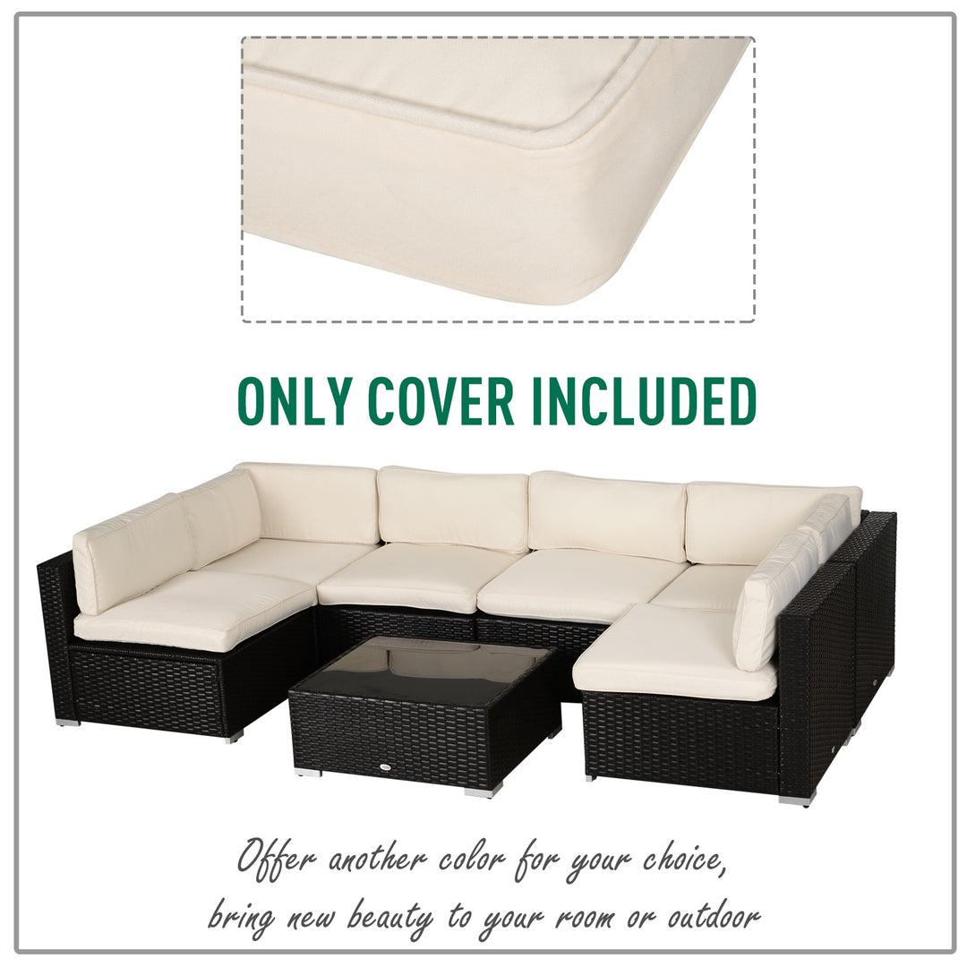 Garden Rattan Sofa Seat Cushion Covers Replacement Outdoor- No Cushion Included Beige