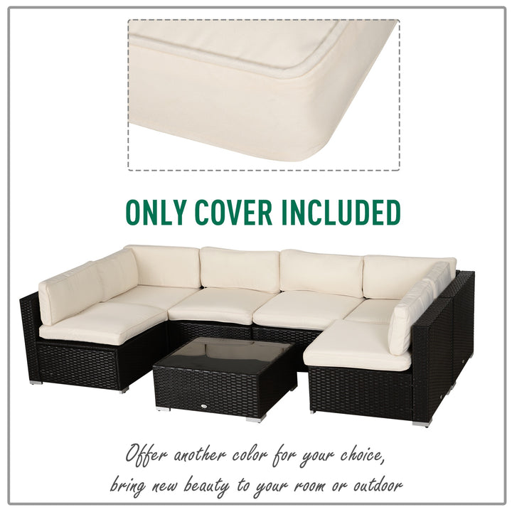 Garden Rattan Sofa Seat Cushion Covers Replacement Outdoor- No Cushion Included Beige