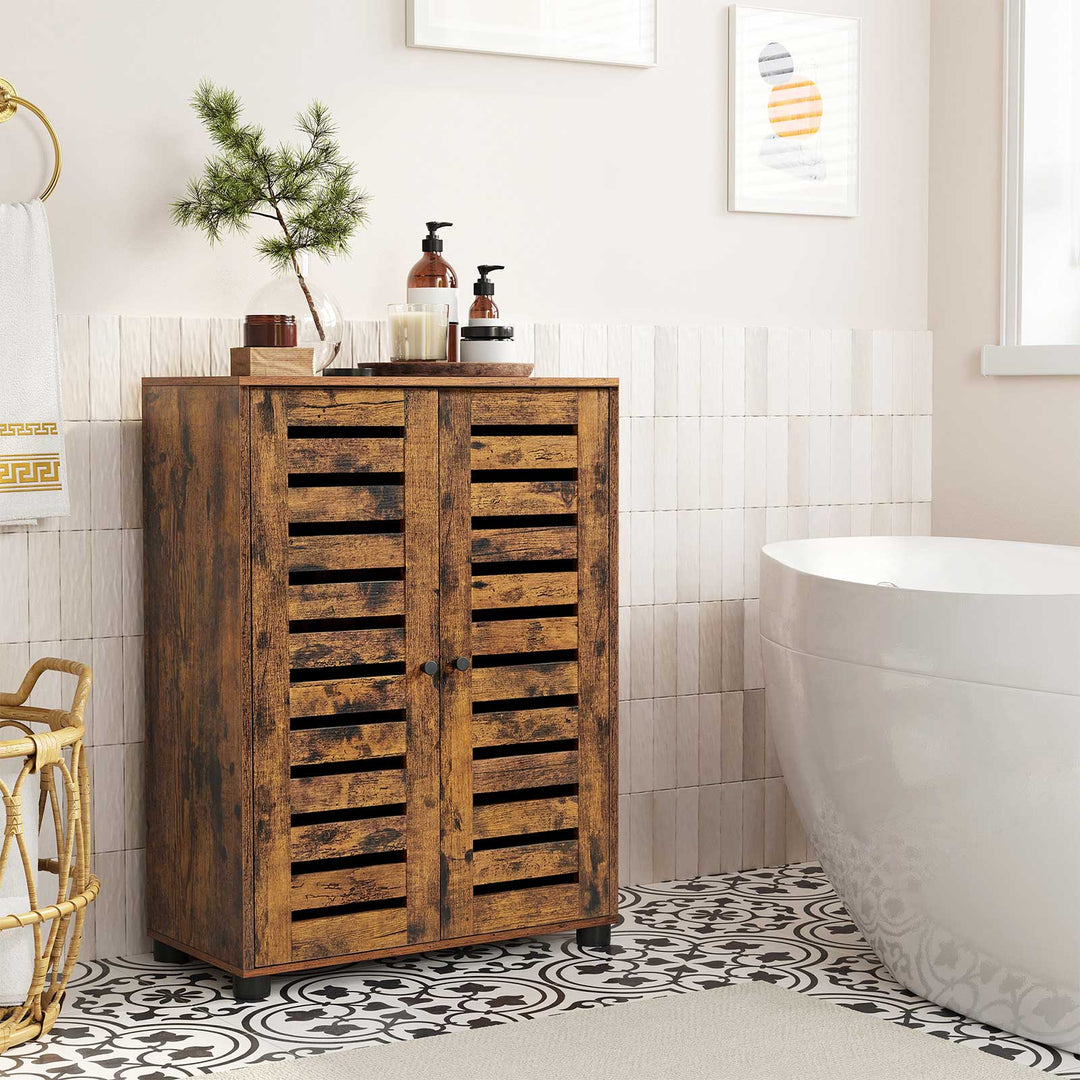 Bathroom Floor Cabinet Rustic Brown