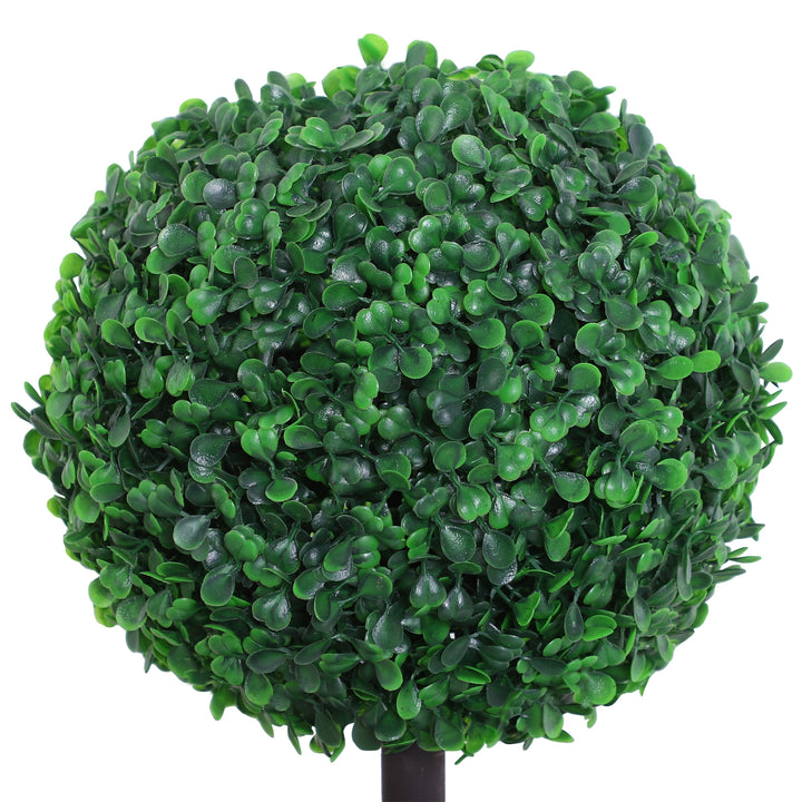 Set of 2 Artificial Boxwood Ball Topiary Trees Potted Decorative Plant Outdoor and Indoor DŽcor (112cm)