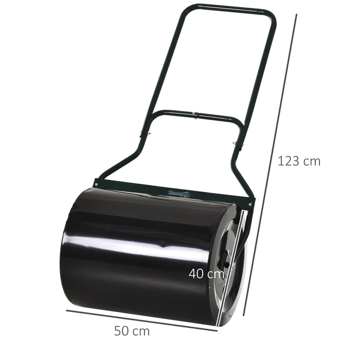 50cm Steel Garden Lawn Roller Fillable Cylinder Rolling Drum w/ Handle