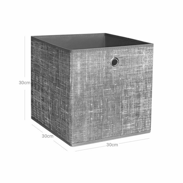 Set of 6 Grey Foldable Storage Organizer Cubes