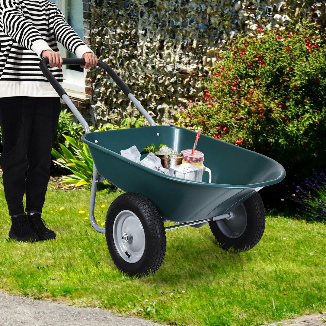 Wheelbarrow with Pneumatic Tires 150KG-Green