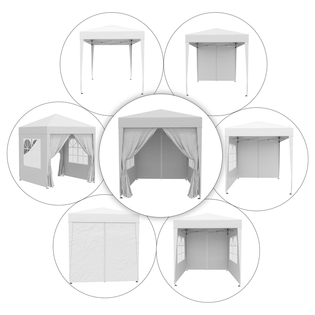 Pop Up Gazebo Canopy Party Tent Wedding Awning -White