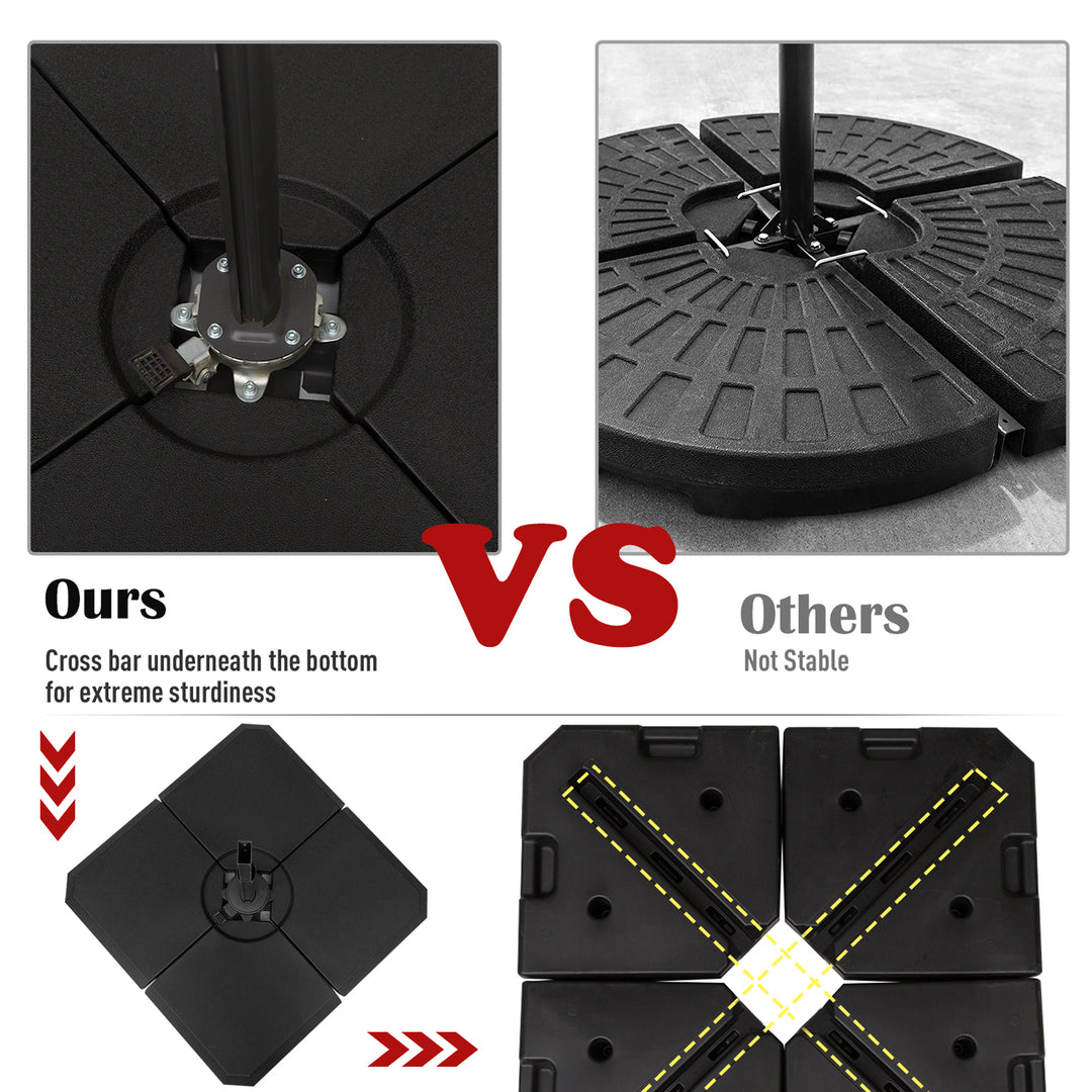 HD Polyethylene Sand or Water Fillable Parasol Base Black