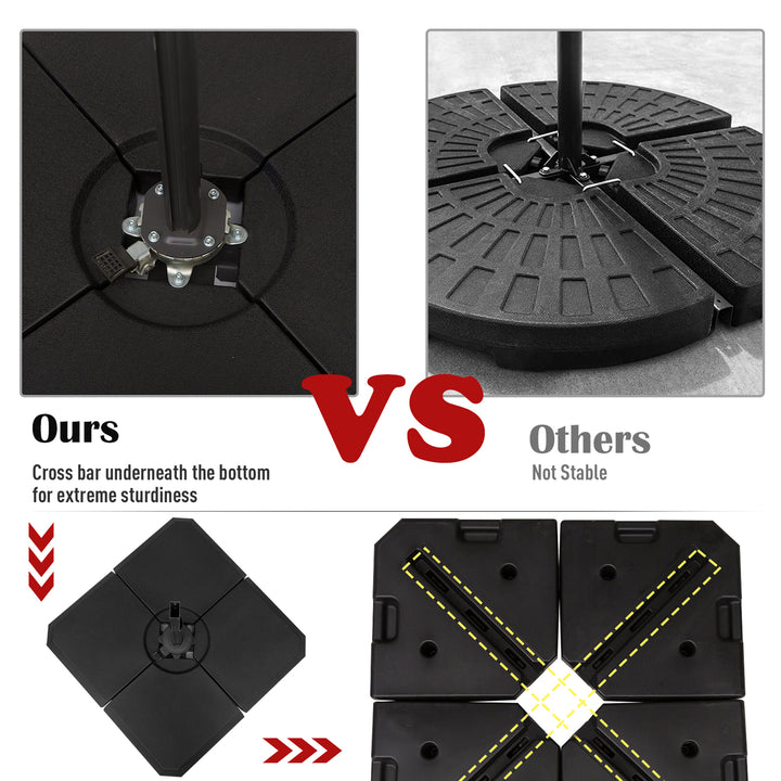 HD Polyethylene Sand or Water Fillable Parasol Base Black